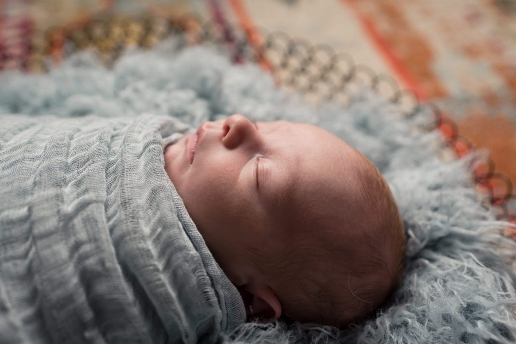 close up of newborn baby boy in Culver City Newborn Pictures